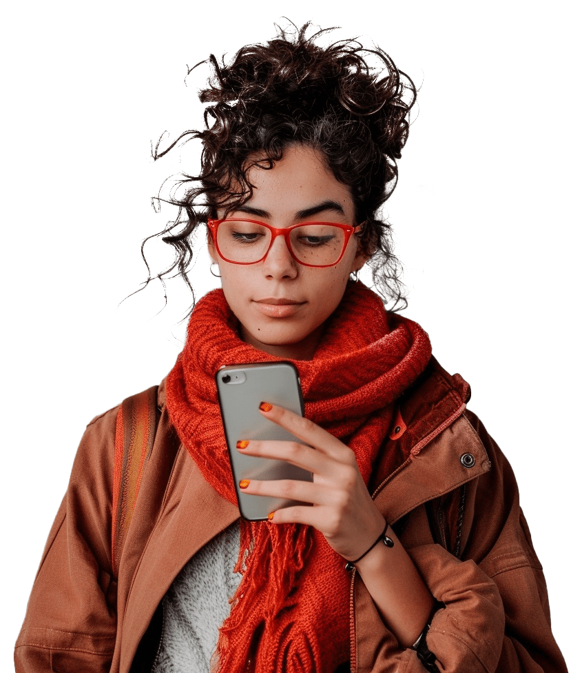 Woman looking at her phone