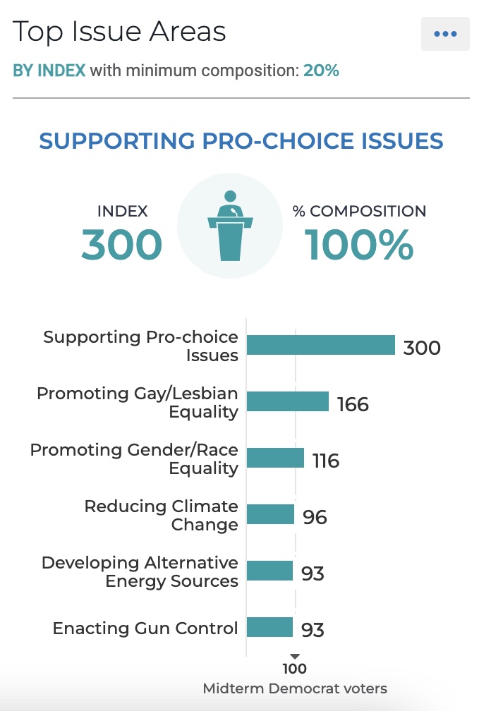Top issues for pro-choice voters