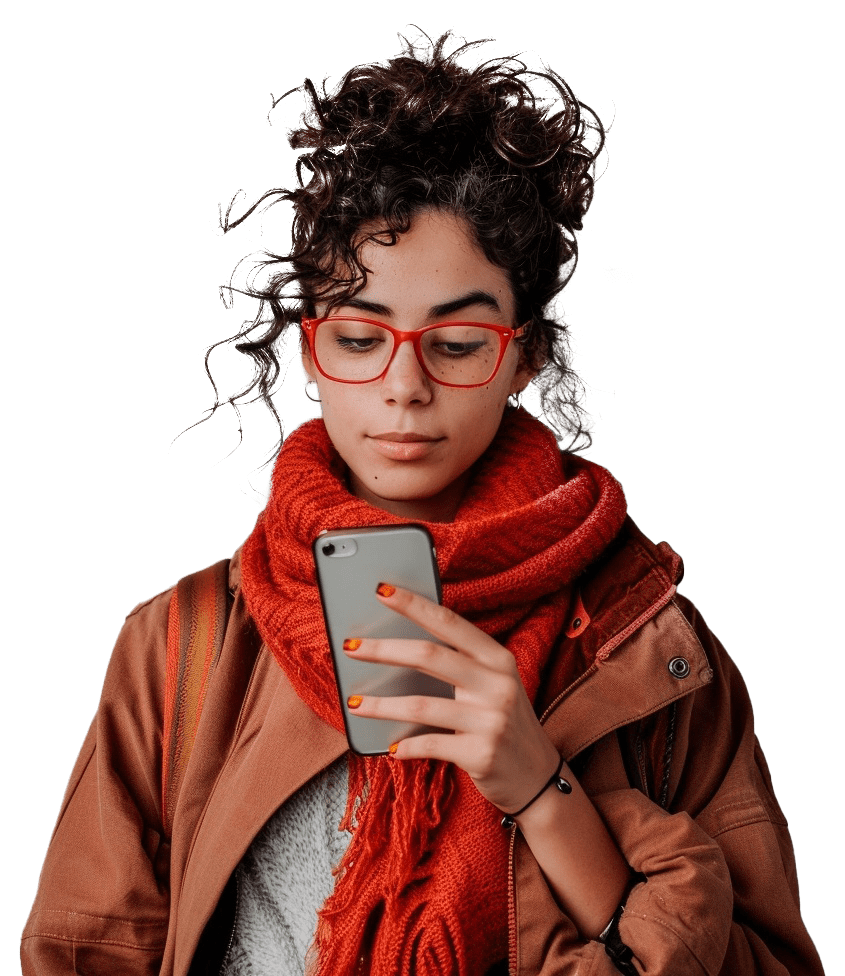 Woman looking at her phone
